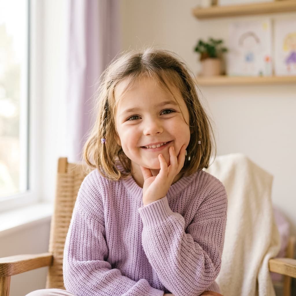 Niña sonriendo feliz en Centro Terapéutico Empiria